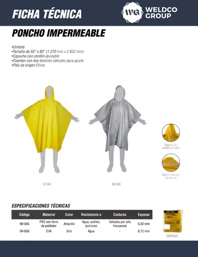 PONCHO IMPERMEABLE UNITALLA – Ferretería Carredana