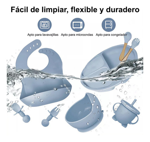 Fe Juego De Cubiertos De Silicona Antideslizante For Bebé C