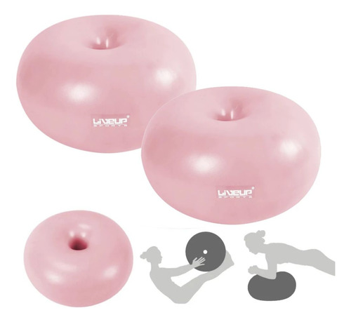 2 Bolas Pilates Exercícios Fisioterapia Yoga Donut Rosa