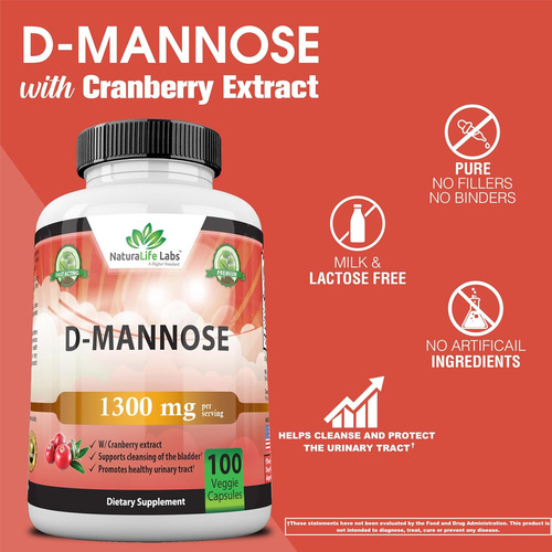 Naturalife Labs D Mannose Extracto Arandano 100 Capsulas