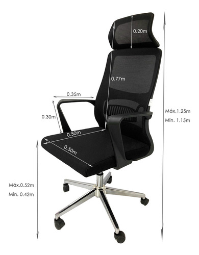 Imagen 6 de 10 de Silla De Escritorio Ejecutiva Con Ruedas Armado Gratis Mvde