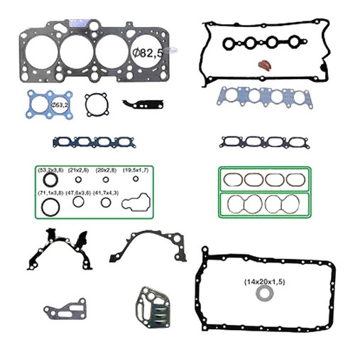 Jogo Junta Do Motor Chapa Audi A4 1.8 20v 163cv Gas 05/08 Ea