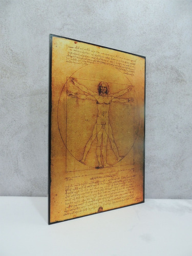Cuadro Arte Da Vinci 19x25 Renacimiento Hombre De Vitruvio