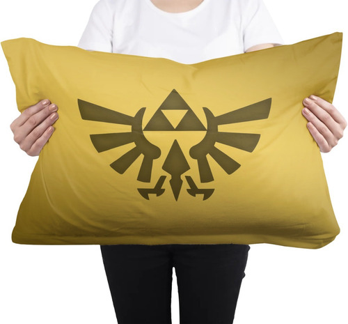 Cojin Almohada Zelda Trifuerza Dorado Nintendo Arte Hogar