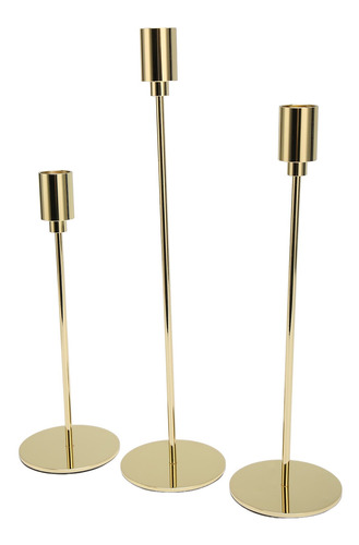 Candelabro De Metal Fino, Hermoso Y Elegante, Dorado