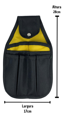 Porta Ferramentas Eletricista Lona Reforçada Cinto 7 Bolsos