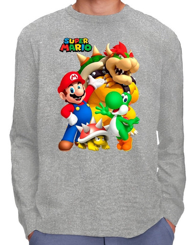 Camisetas Remeras Manga Larga Con Puño De Mario Bros Y Luigi