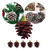 Comprar Set X6 Piña Pino Natural Adorno Navidad Decorado Navideño 