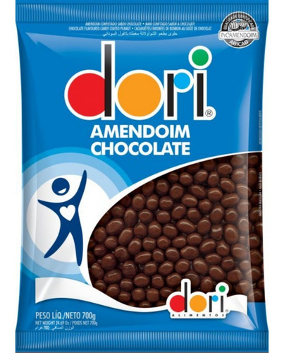 Pacote De Amendoim De Chocolate Confeitado Dori 700g