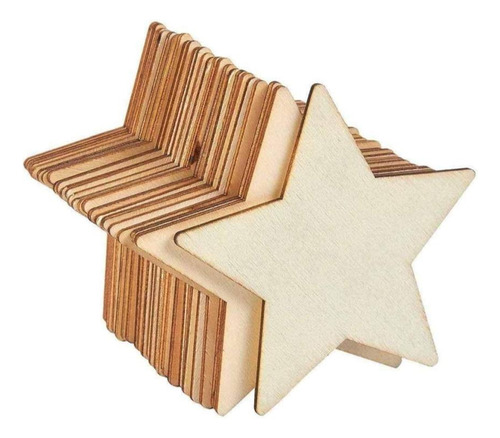 Estrella 7cm Corte Figura Fibrofacil X10 Mdf 3mm Navidad