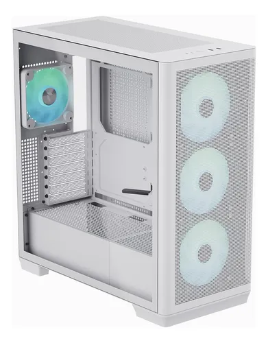 Chasis Gabinete Gamer Apnx C1 Blanco X4 Fan Argb