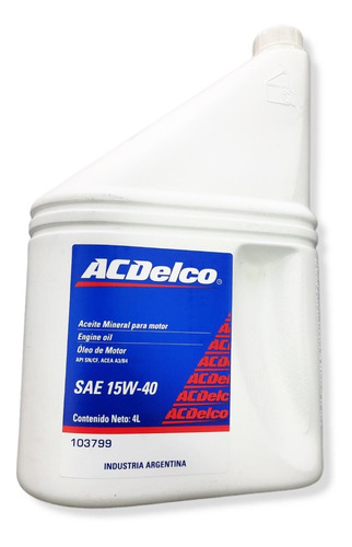 Aceite 4 Litros 15w-40 Acdelco Chevrolet 