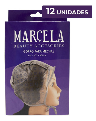 Gorro Para Mechas Con Su Aguja Marcela - 12 Unidades