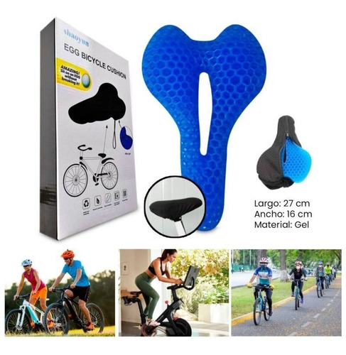 Imagen 3 de 5 de Cojín Gel Bicicletas Sillín Forro Funda Protector Asiento