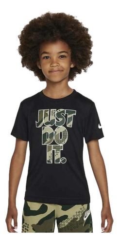 Camiseta Nike Dri-fit Club Seasonal Camo Niños-negro