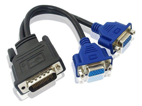 Dms-59pines Macho A Dual Vga Female Y Splitter Cable Adaptad