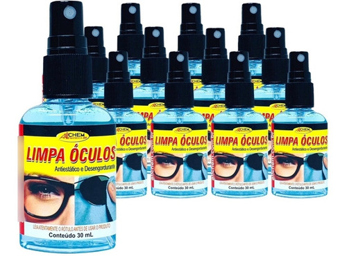 Cx C/12 Limpa Lente Óculos Antiestático E Desengordura 30ml