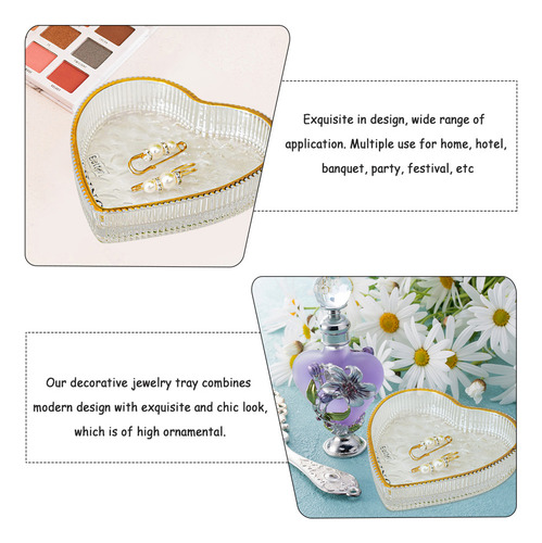 H Plato De Cristal Para Joyas Con Forma De Corazón