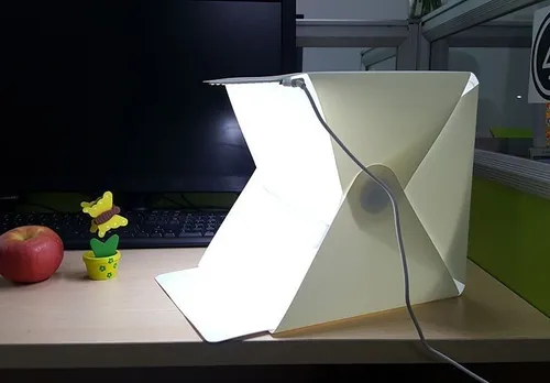 Caja Con Luz Para Fotos Fondo Blanco Y Negro Fotografia 23cm