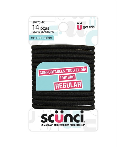 Ligas Para Cabello Negras 14 Pzas 26775mx Color Negro