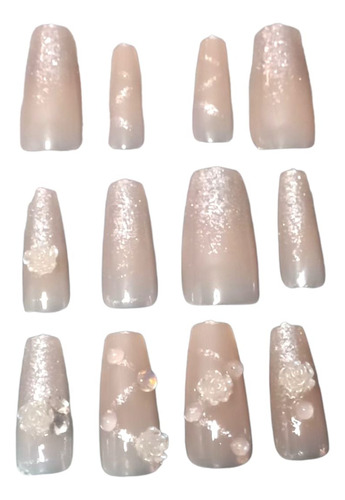24 Piezas De Uñas Press-on Distintos Colores Uñas Postizas Modelo 1