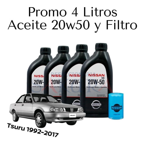 Promo Cambio Aceite Con Filtro Tsuru Iii 1992-1994 Nissan