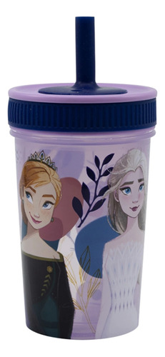 Vaso Con Pajita Leak Proof 420 Ml Frozen Elsa Ana Olaf 