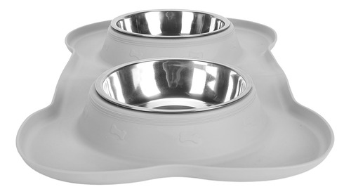 Comida De Agua Para Perros Pet Bowls, Doble Acero Inoxidable