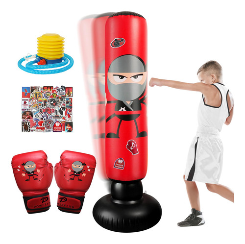 Saco De Boxeo Inflable Para Ninos: Saco De Boxeo Inflable Co