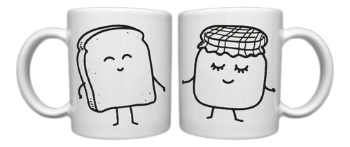 Taza Pareja Novios Casados Pack X 2 Ceramica Importada 