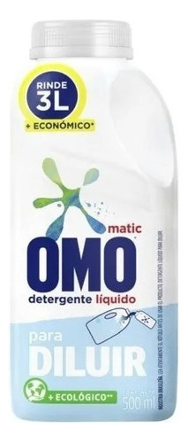 Detergente Omo Liquido Para Diluir 500ml Rinde 3lts X 4 Ud
