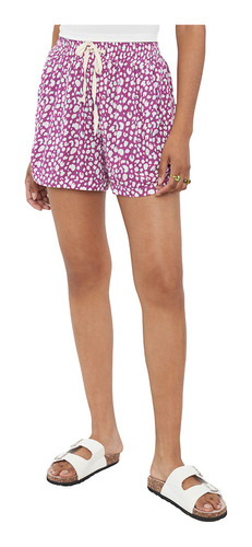 Short Mujer Amarra Malva Animal Corona