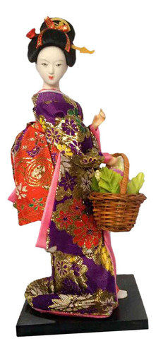 Muñeca Con Kimono De Geisha Japonesa, Figura Coleccionable