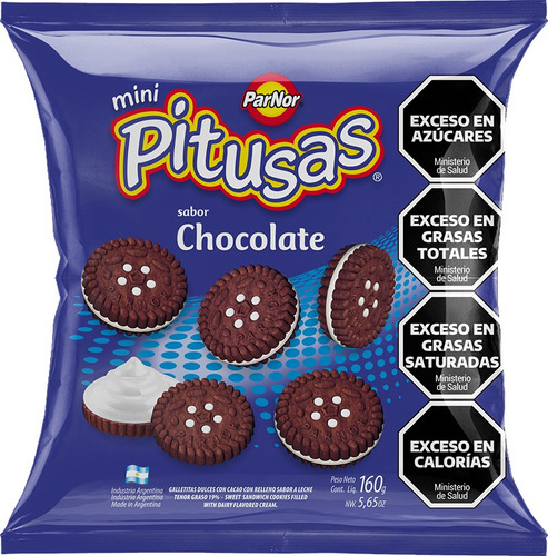 Galletitas Pitusa Chocolate X160 Grms *golosinas Del Sur*