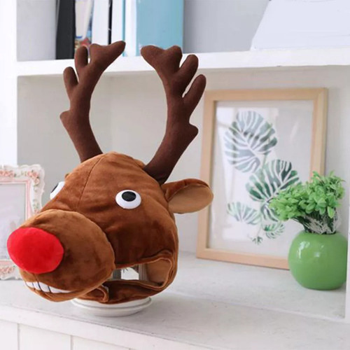 2 Sombreros Navideños De Felpa Con Diseño De Reno, Decoració