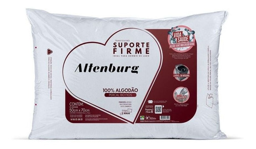 Travesseiro Suporte Firme Percal Altenburg 50x70 - 7353 Cor Branco