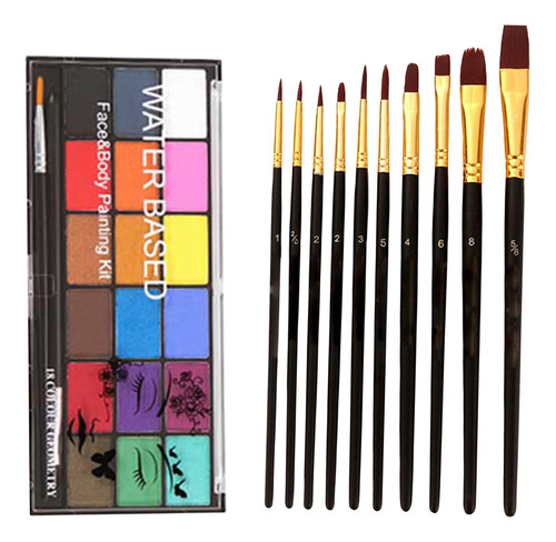 Kit De Pintura Facial De 18 Colores, Paleta 18 Colores Mate
