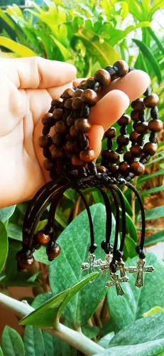 Rosarios Pulseras En Madera