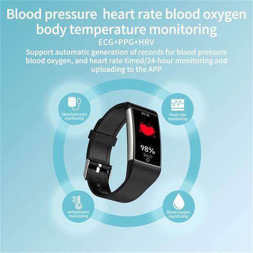 H Reloj Inteligente Tk76 Ecg+ppg Con Azúcar En Sangre Y