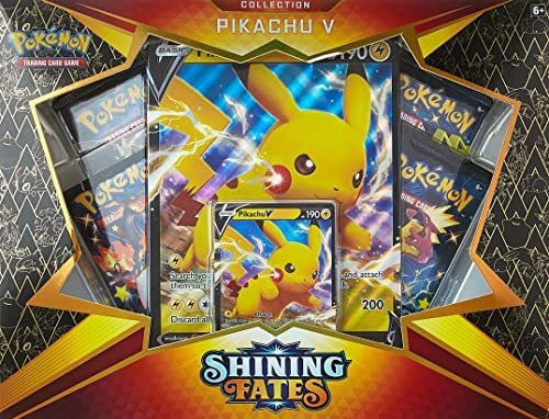 Pokemon Shining Fates Pikachu V Box Set - 4 Paquetes De Refu