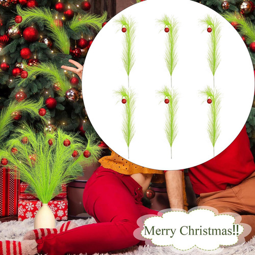 6 Piezas De Palillos Navideños, Artificiales, Decoración
