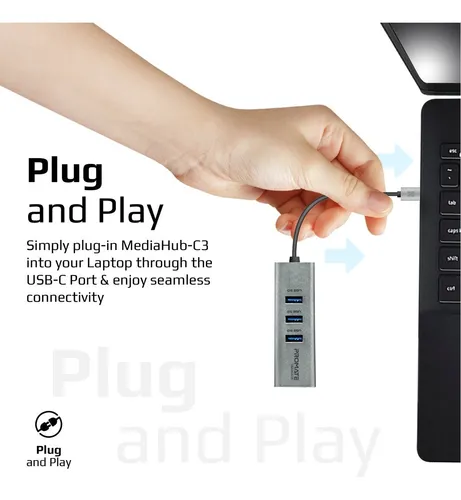 Hub Usb-c 3.0 Hdmi 4k Usb 3.0 5gbps Mediahub-c3 Backup