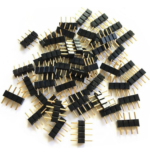 50pcs 10 Mm   Color Negro 4 Pin Pol Cable Conector Adaptad