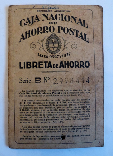 Libreta Caja Nacional De Ahorro Postal Con 72 Sellos. Evita
