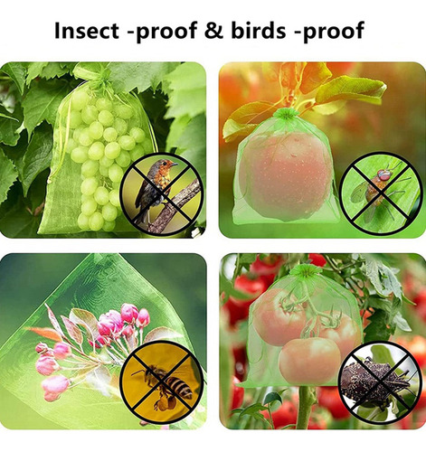Protector De Uva Con Cordón, Bolsa De Malla Para Frutas, 100