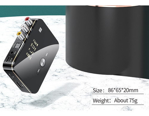 Receptor Transmisor Bluetooth 5,0 Con Control Remoto 2 En 1