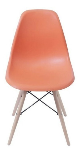 Cadeira de jantar BoxBit DKR Eames base madera, estrutura de cor  laranja, 1 unidade