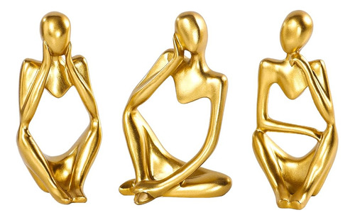 Bmlcgj Thinker Estatua Decoración De Oro Escultura De Arte A