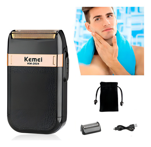 Barbeador Shaver Kemei Elétrico Com Cabeças Removiveis