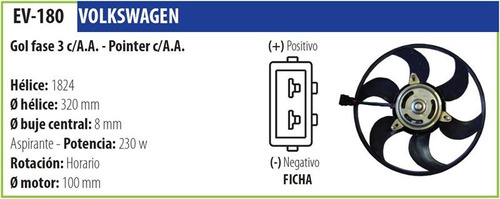 Electroventilador Volkswagen Gol Saveiro Fase 3 C/a.a. Omer